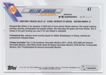 2021 Topps On-Demand Set #2 - Athletes Unlimited Volleyball #47 Willow Johnson Back